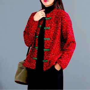 Parkas Coats with Chinese Oriental Style Button